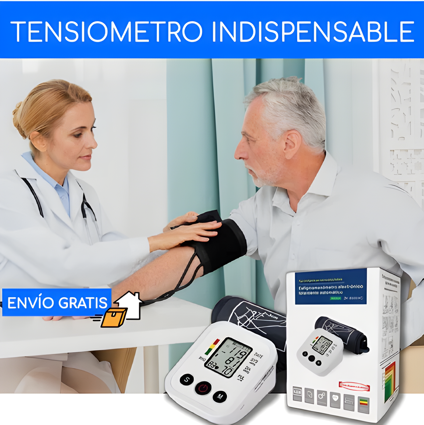 Tensiómetro Digital de Brazo para la Salud con Comando de Voz